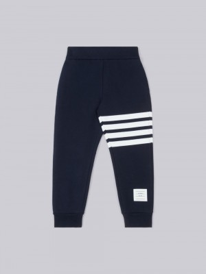 Calças Thom Browne 4-Bar Stripe cotton track Menino Azuis | TOE10A85093