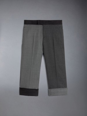 Calças Thom Browne Twill Classic Backstrap Menino Cinzentas | UGD58R10572