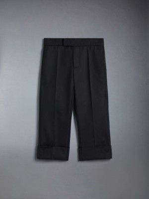 Calças Thom Browne Twill Classic Backstrap Menino Pretas | JSG52W26368