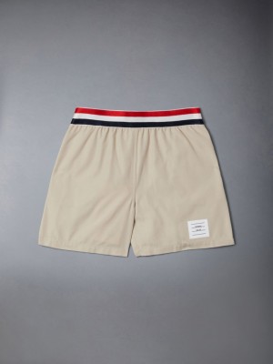 Calção Thom Browne Typewriter Rugby Menino Marrom | GCF81J56395