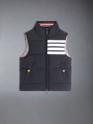 Colete Thom Browne Downfilled Ripstop 4-Bar Menino Azuis | TVM46R40550