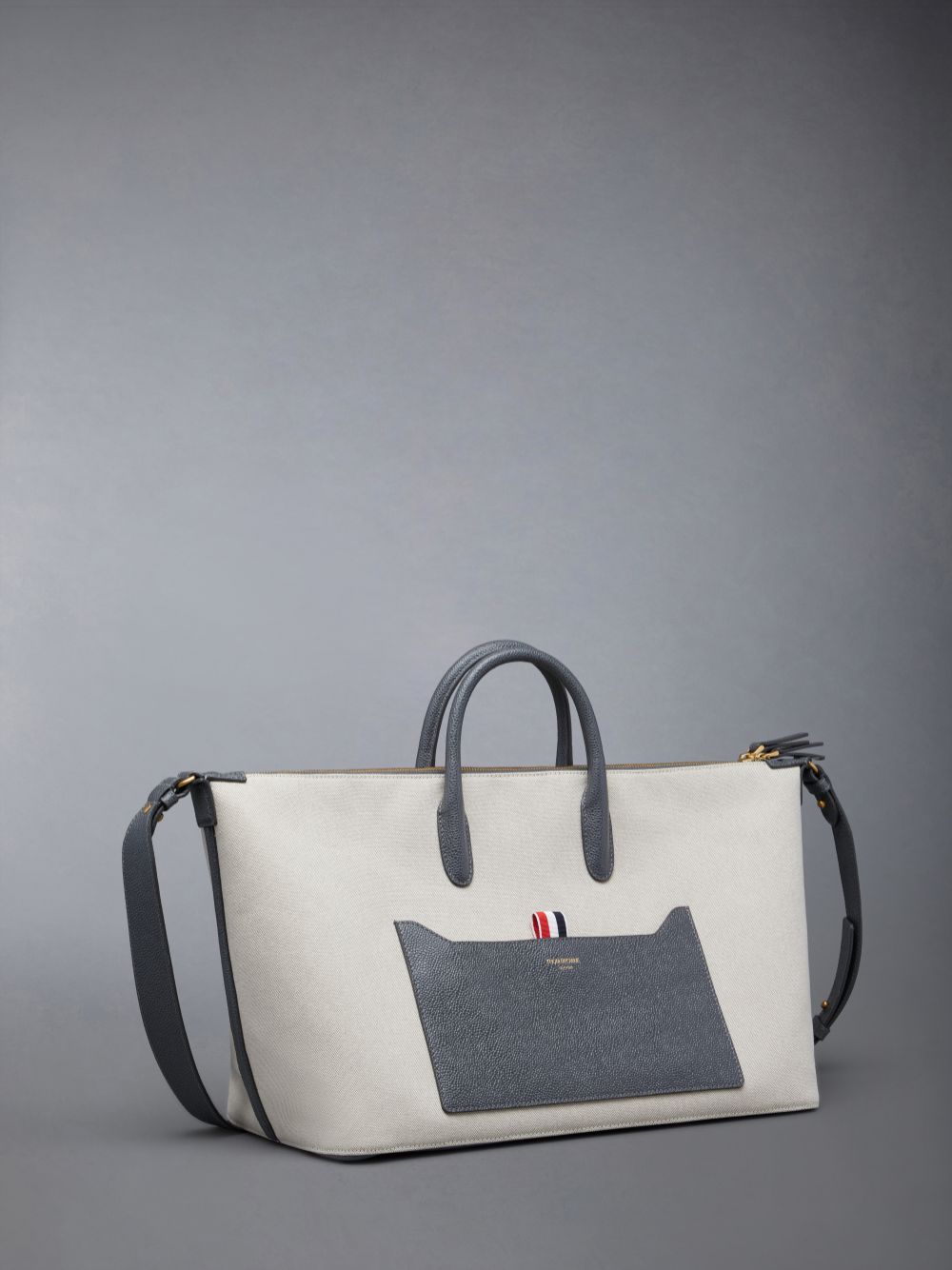 Bolsa De Viagem Thom Browne Cotton Canvas Medium Feminino Bege | MTA82L51983