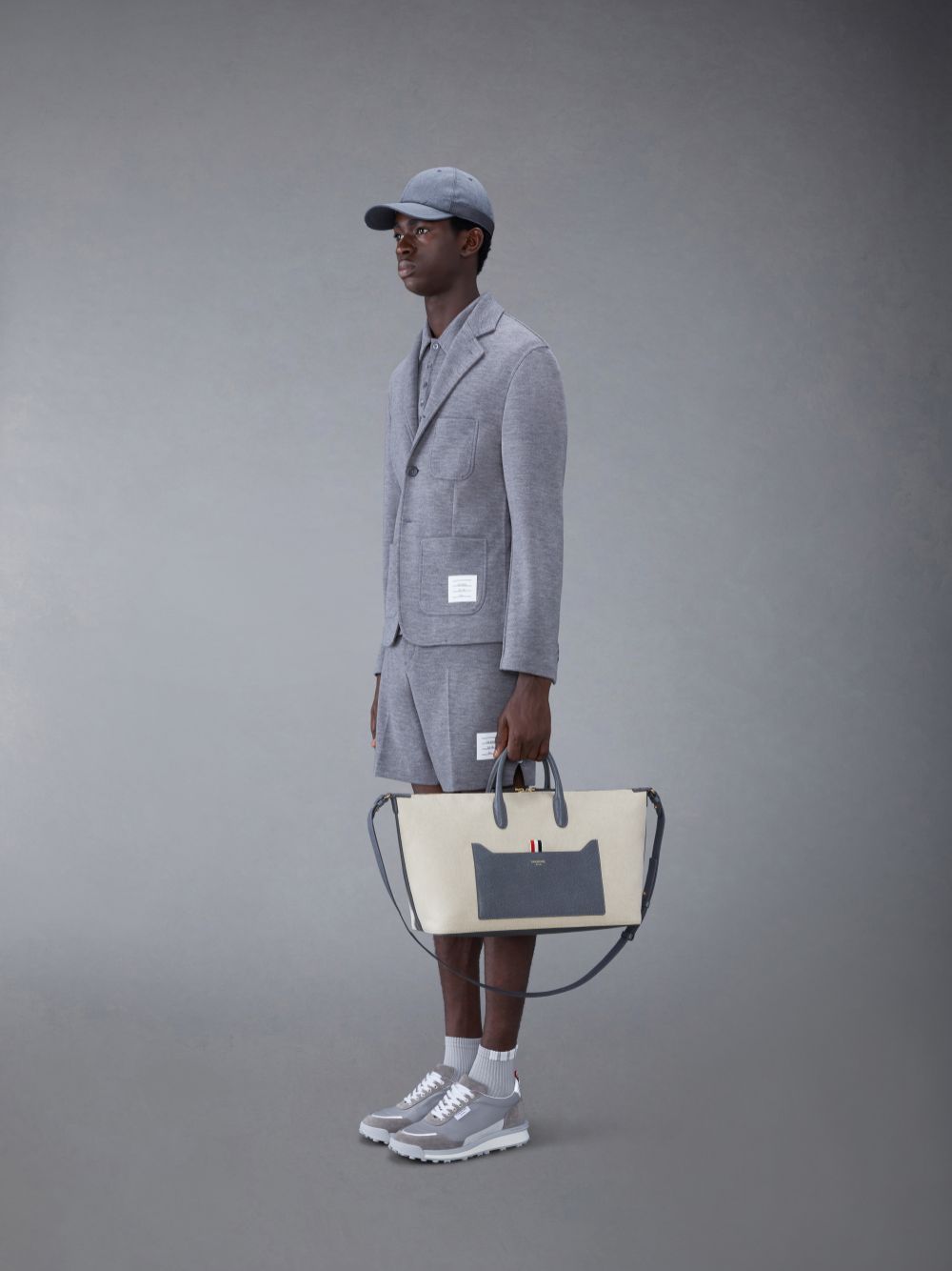 Bolsa De Viagem Thom Browne Cotton Canvas Medium Feminino Bege | MTA82L51983