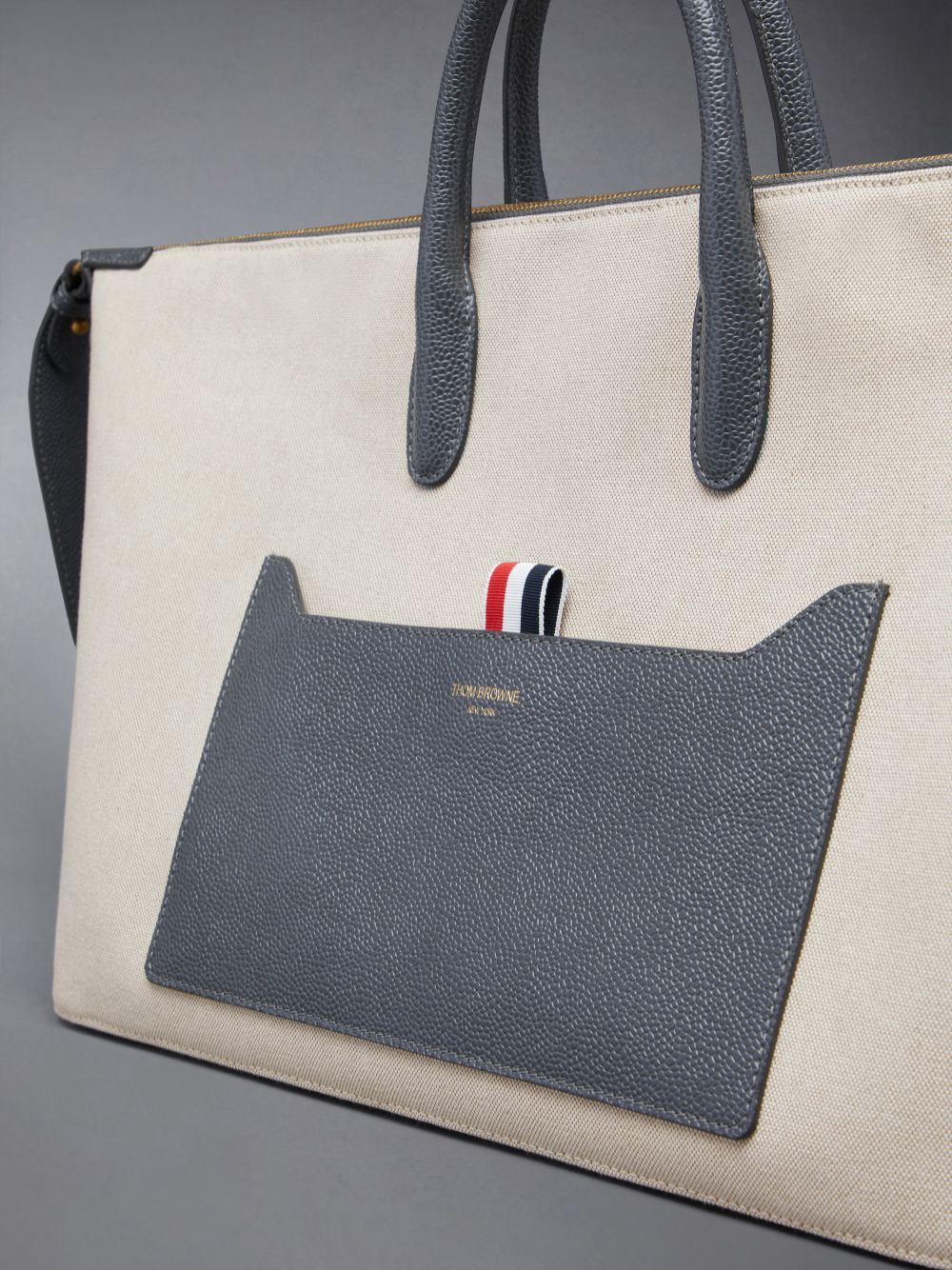 Bolsa De Viagem Thom Browne Cotton Canvas Medium Feminino Bege | MTA82L51983