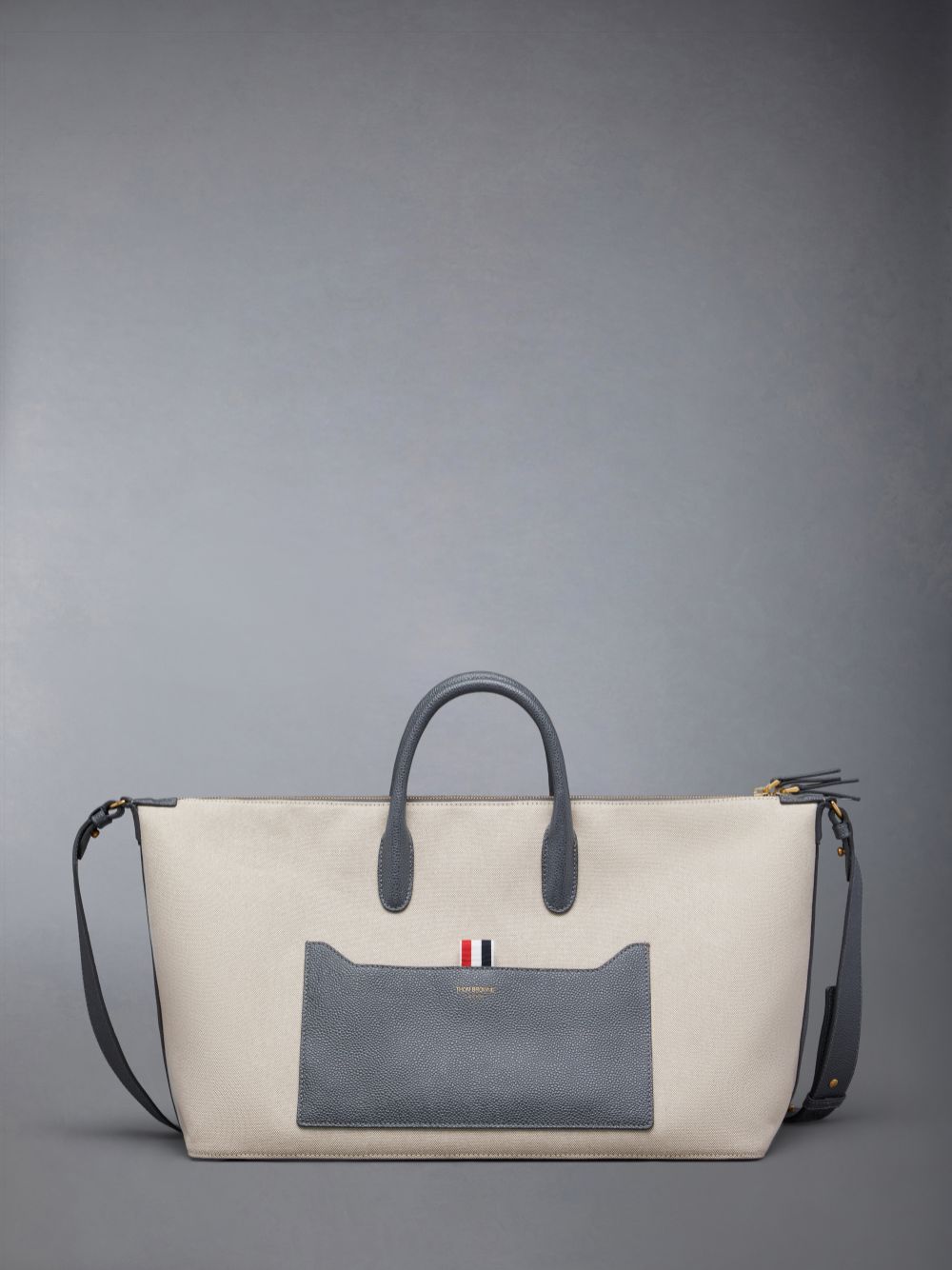 Bolsa De Viagem Thom Browne Cotton Canvas Medium Feminino Bege | MTA82L51983