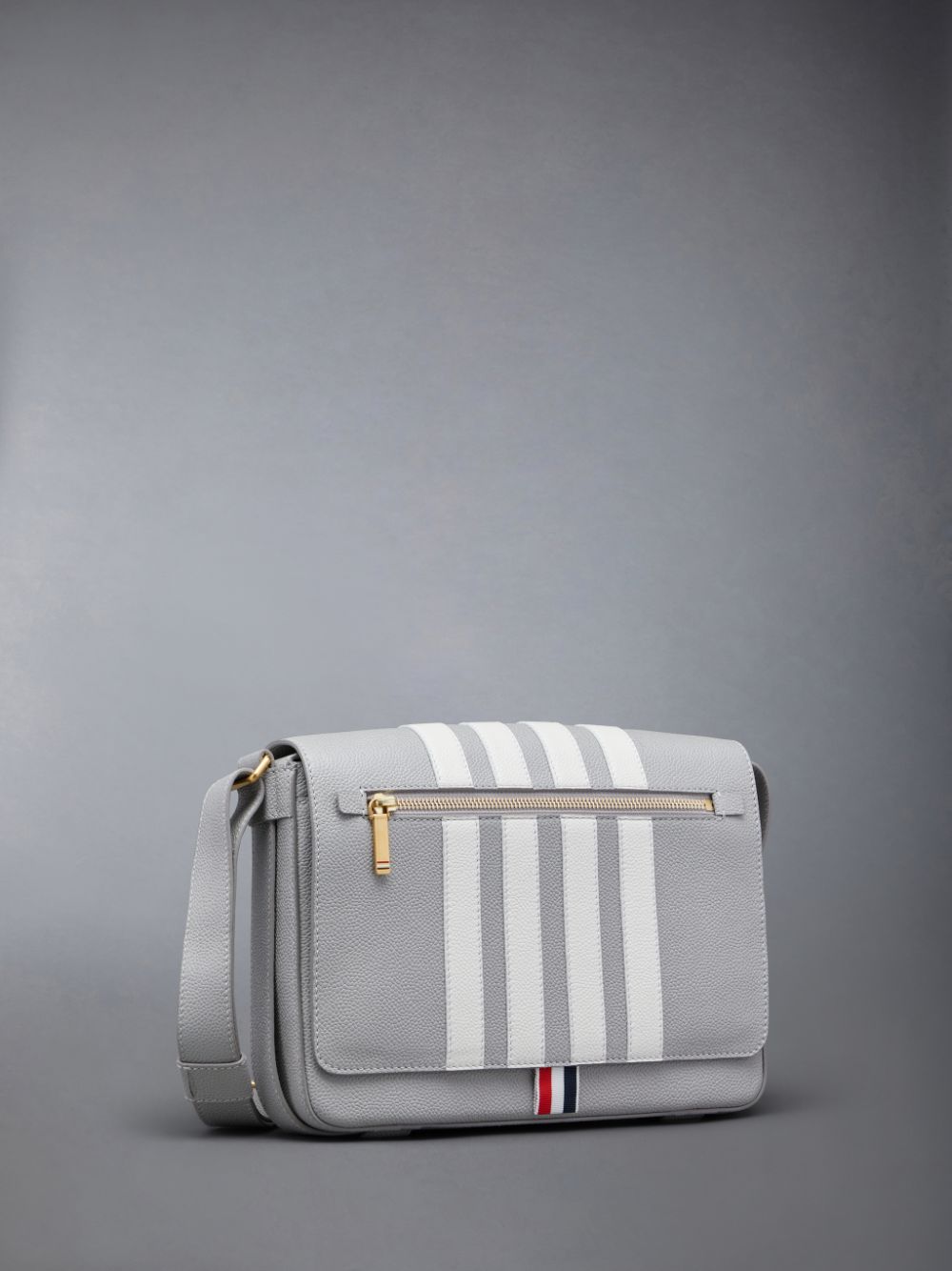 Bolsas De Ombro Thom Browne Pebble Grain 4-Bar Reporter Masculino Cinzentas | HWY15O94826