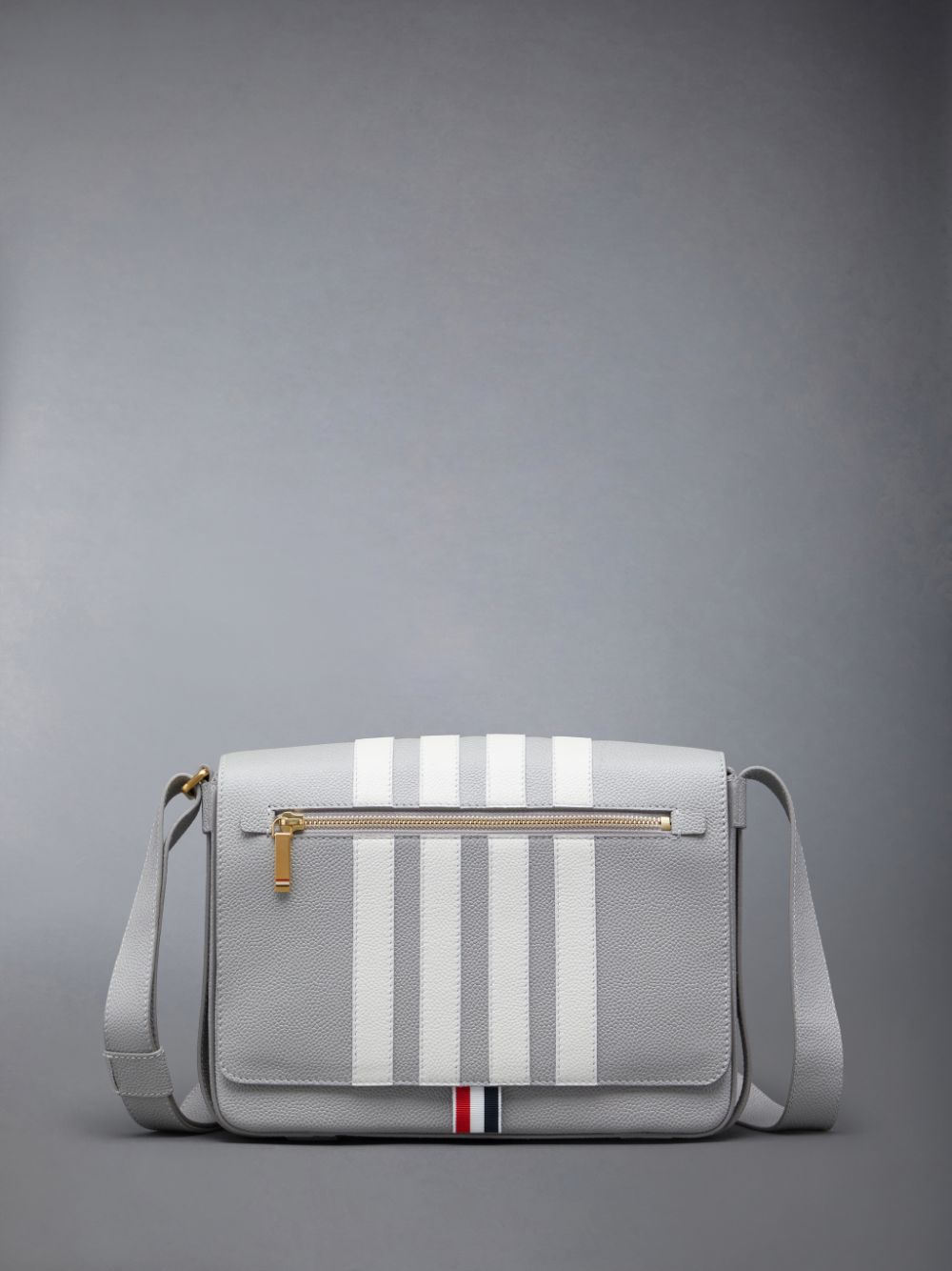 Bolsas De Ombro Thom Browne Pebble Grain 4-Bar Reporter Masculino Cinzentas | HWY15O94826