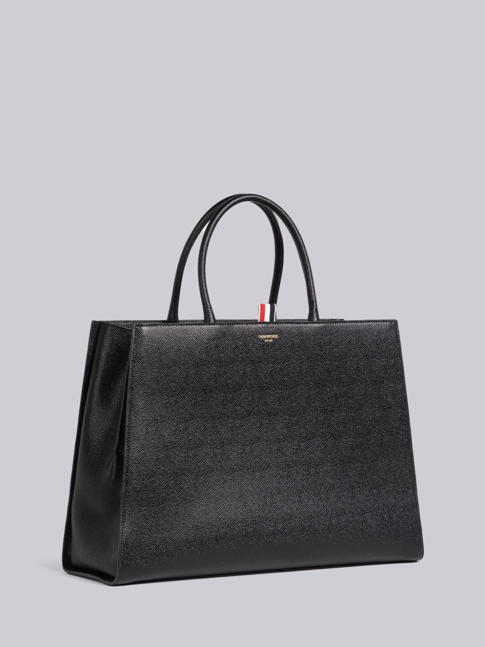 Bolsas Tote Thom Browne Pebble Grain Leather Large Trapeze Masculino Pretas | ZKO27V63346