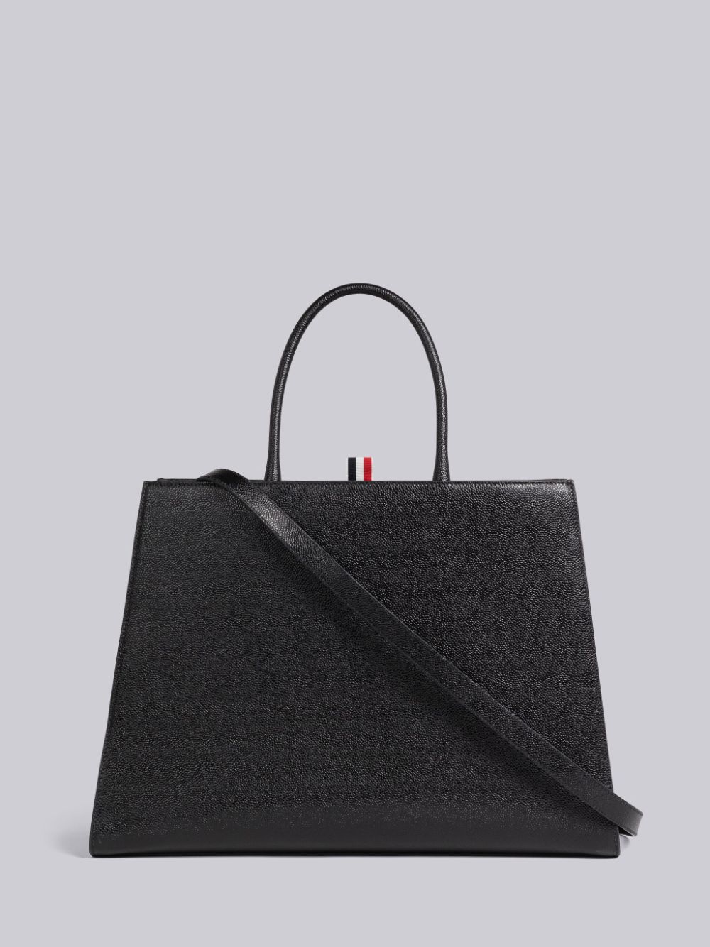 Bolsas Tote Thom Browne Pebble Grain Leather Large Trapeze Masculino Pretas | ZKO27V63346