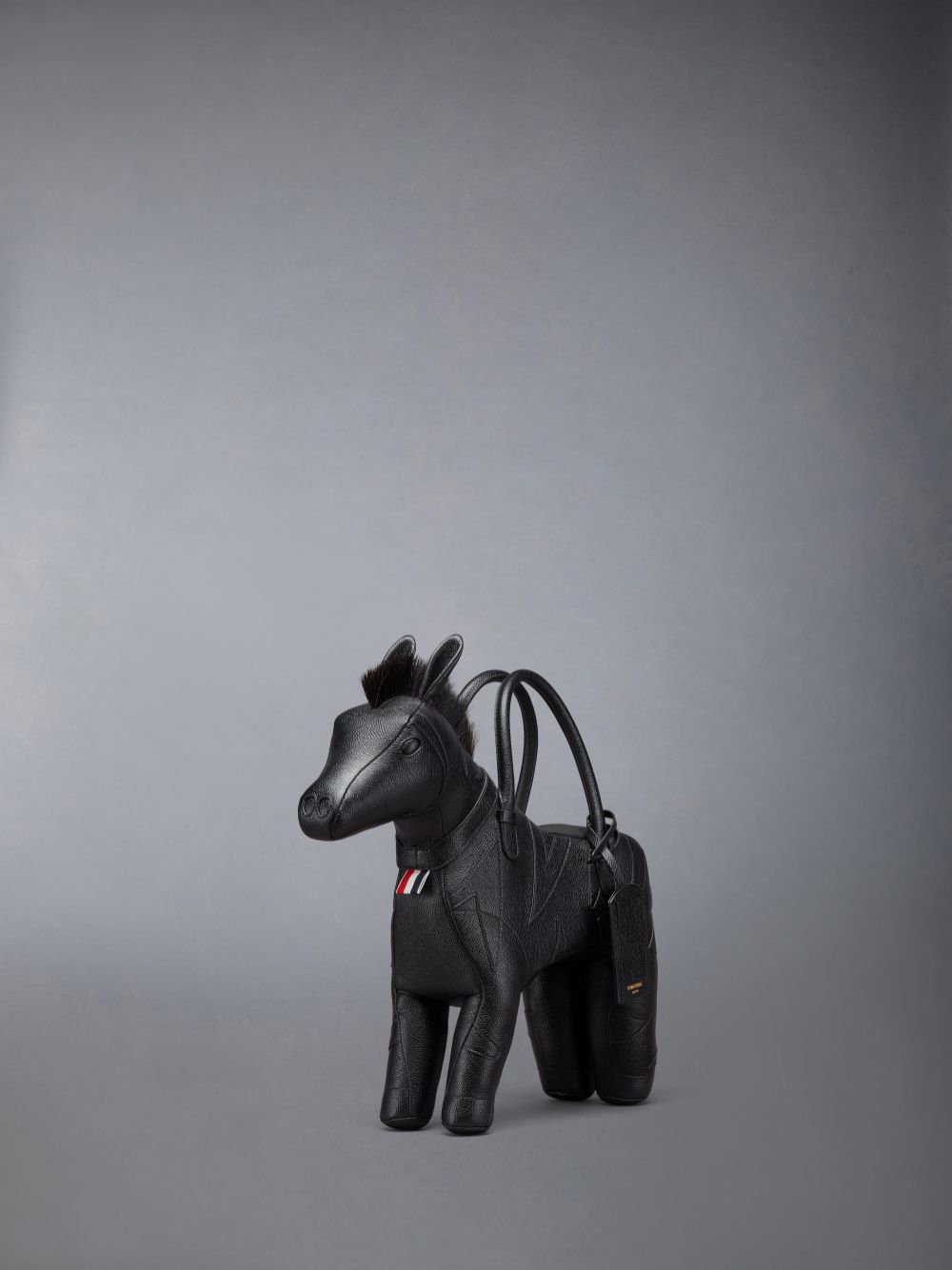 Bolsas Tote Thom Browne Zebra in Pebble Grain Masculino Pretas | TKI78A51518