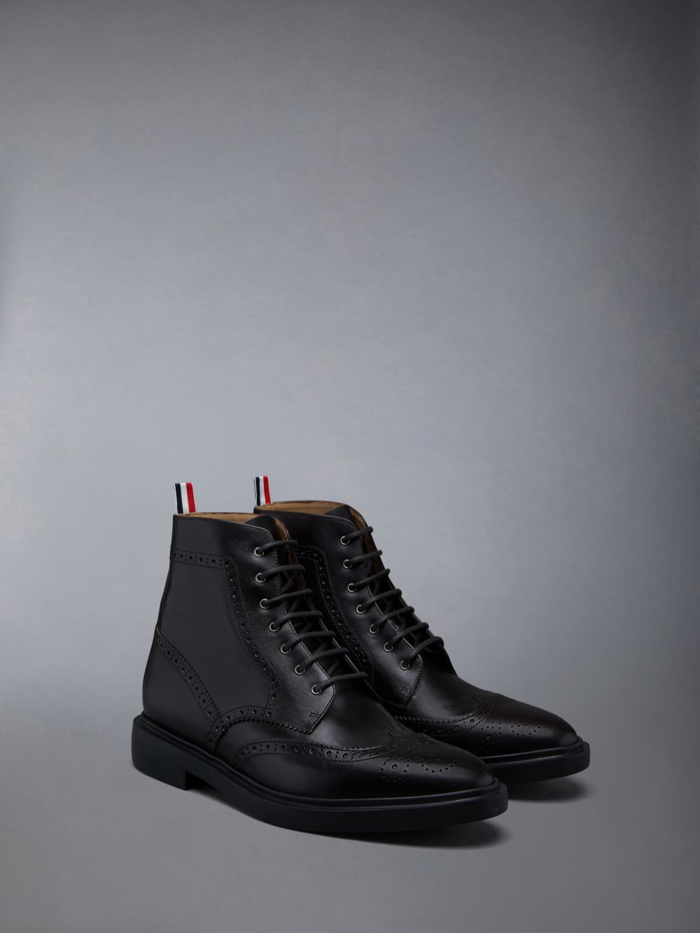 Botas Thom Browne CLASSIC WINGTIP W/ LIGHTWEIGHT RUBBER SOLE IN BOX CALF Masculino Marrom | ADC08L42923