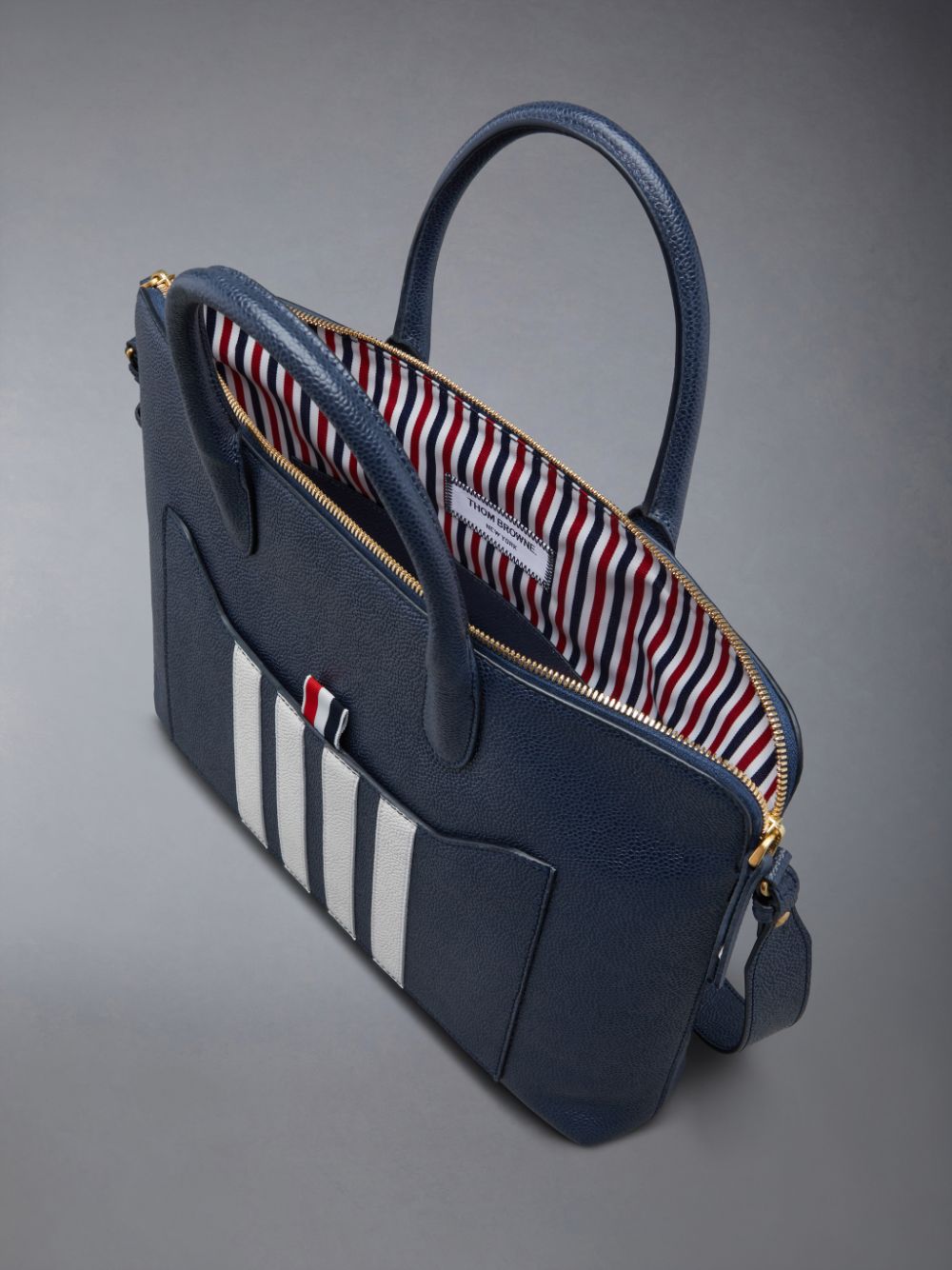Business Bags Thom Browne Pebble Grain 4-Bar Feminino Azuis | EOZ16X50766