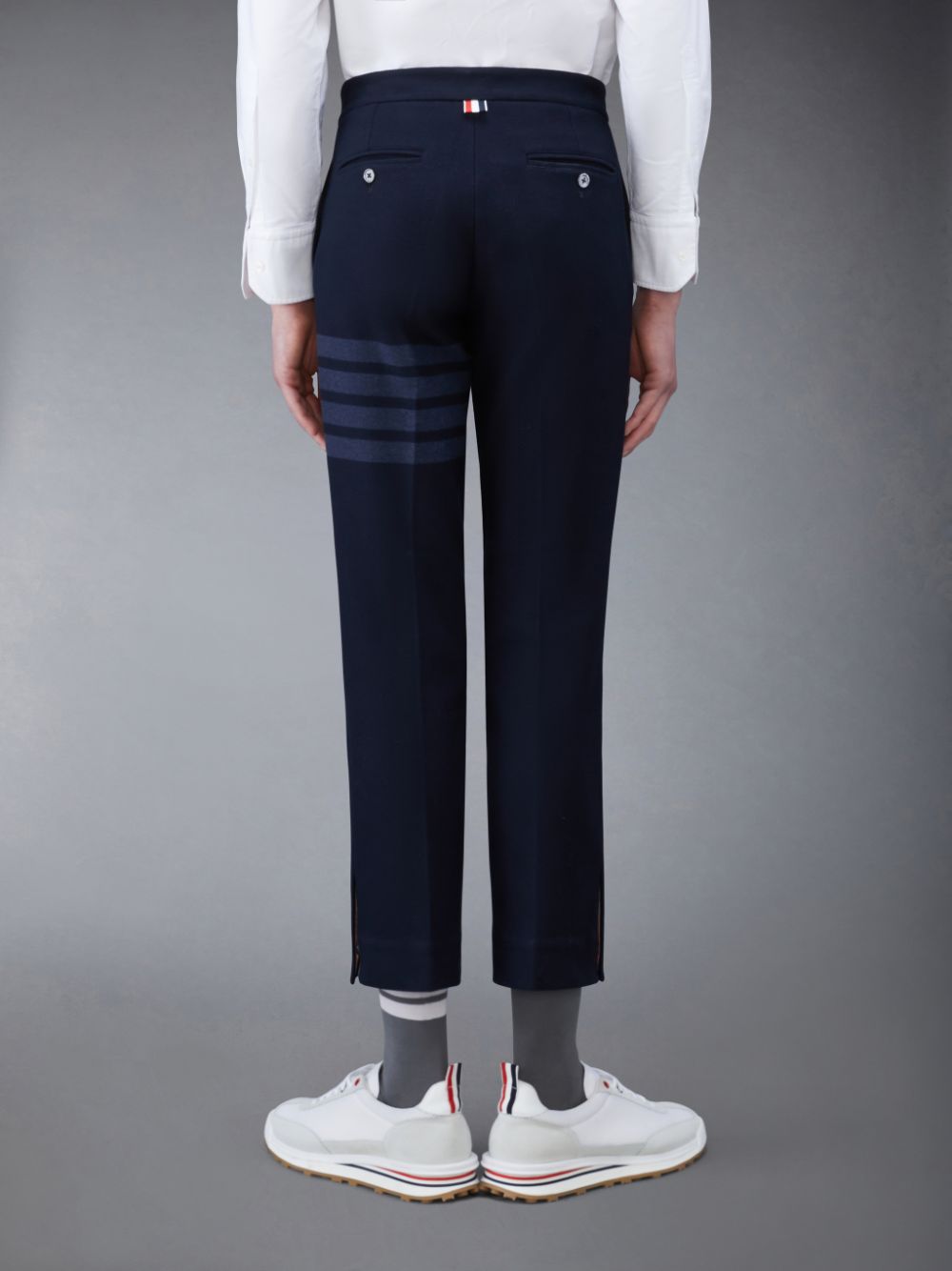 Calças Thom Browne Double Face Tech Twill Slim Masculino Azuis | CNT23B05293