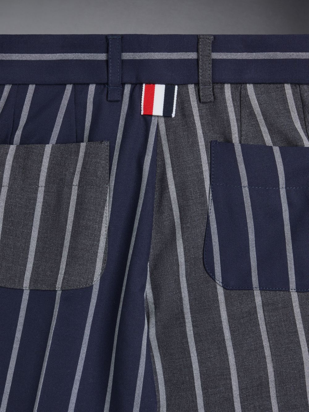 Calças Thom Browne FunMix Wool Bold Stripe Sack Menino Azuis | VBF82C57151