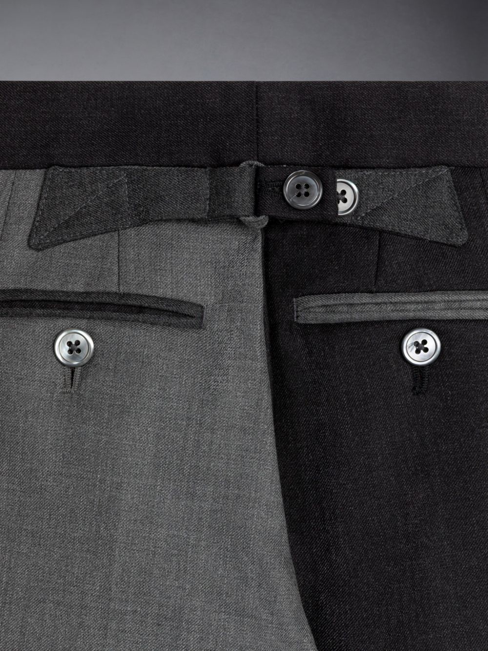 Calças Thom Browne Twill Classic Backstrap Menino Cinzentas | UGD58R10572