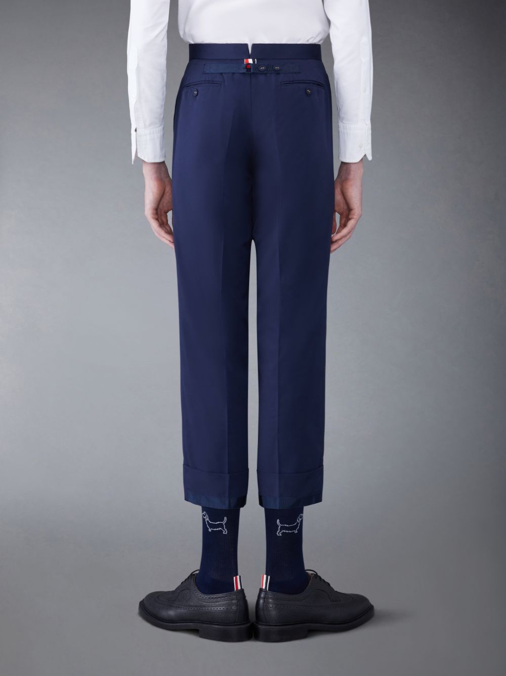Calças Thom Browne Typewriter Cloth Classic Backstrap Masculino Azuis | EBW76B04872