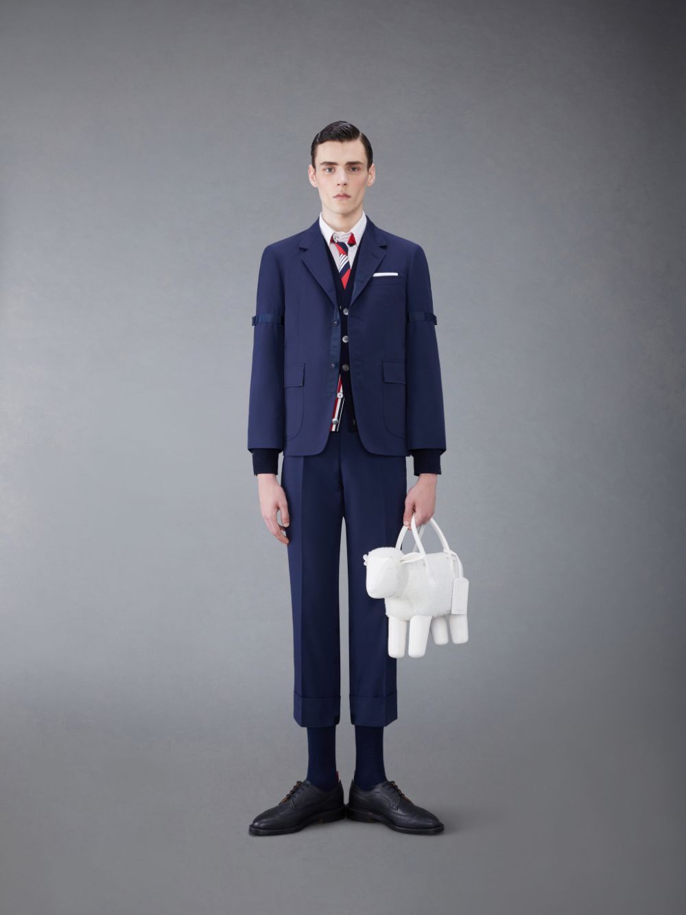 Calças Thom Browne Typewriter Cloth Classic Backstrap Masculino Azuis | EBW76B04872