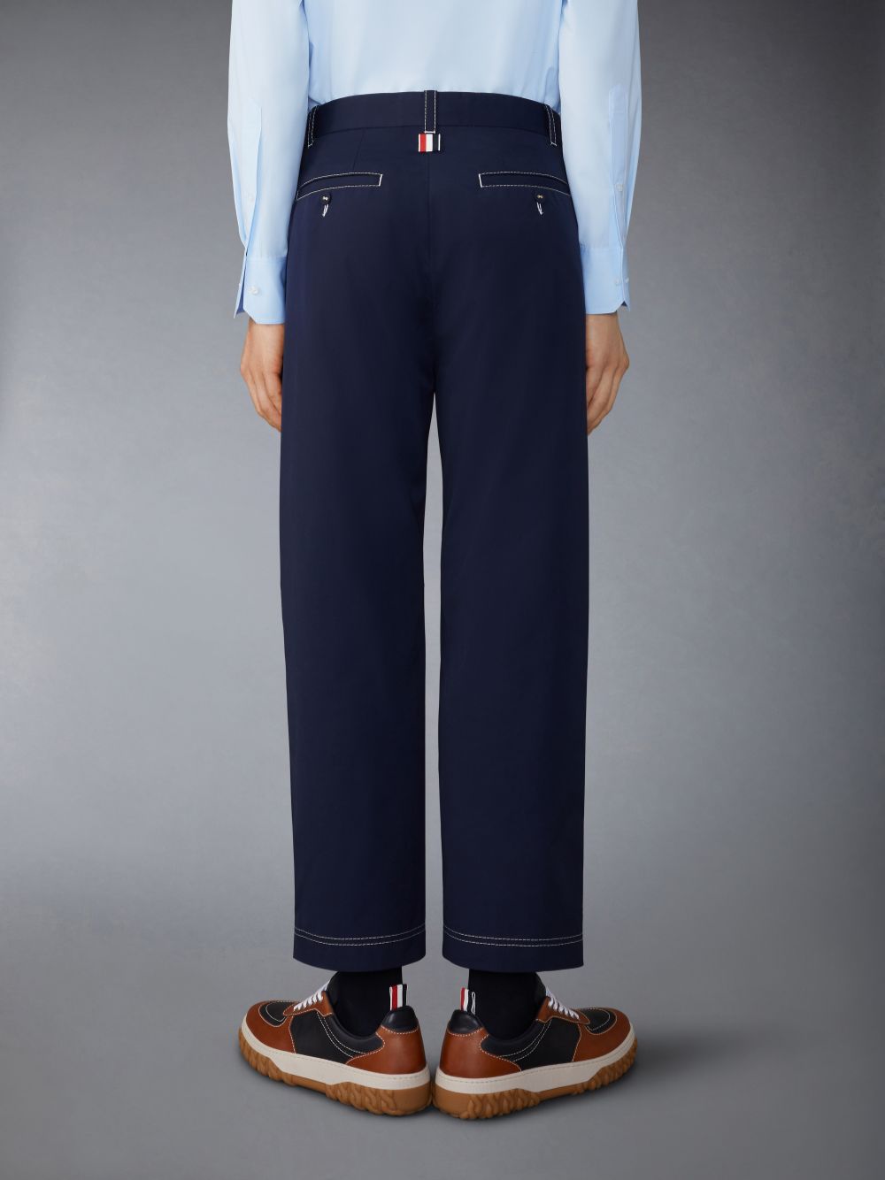 Calças Thom Browne Typewriter Unconstructed Straight Leg Masculino Azuis | DDI03H39474