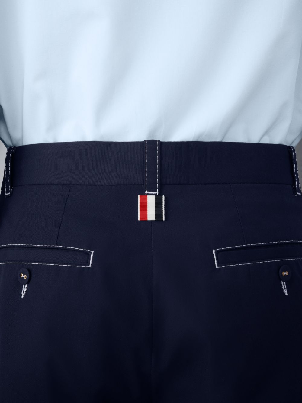 Calças Thom Browne Typewriter Unconstructed Straight Leg Masculino Azuis | DDI03H39474