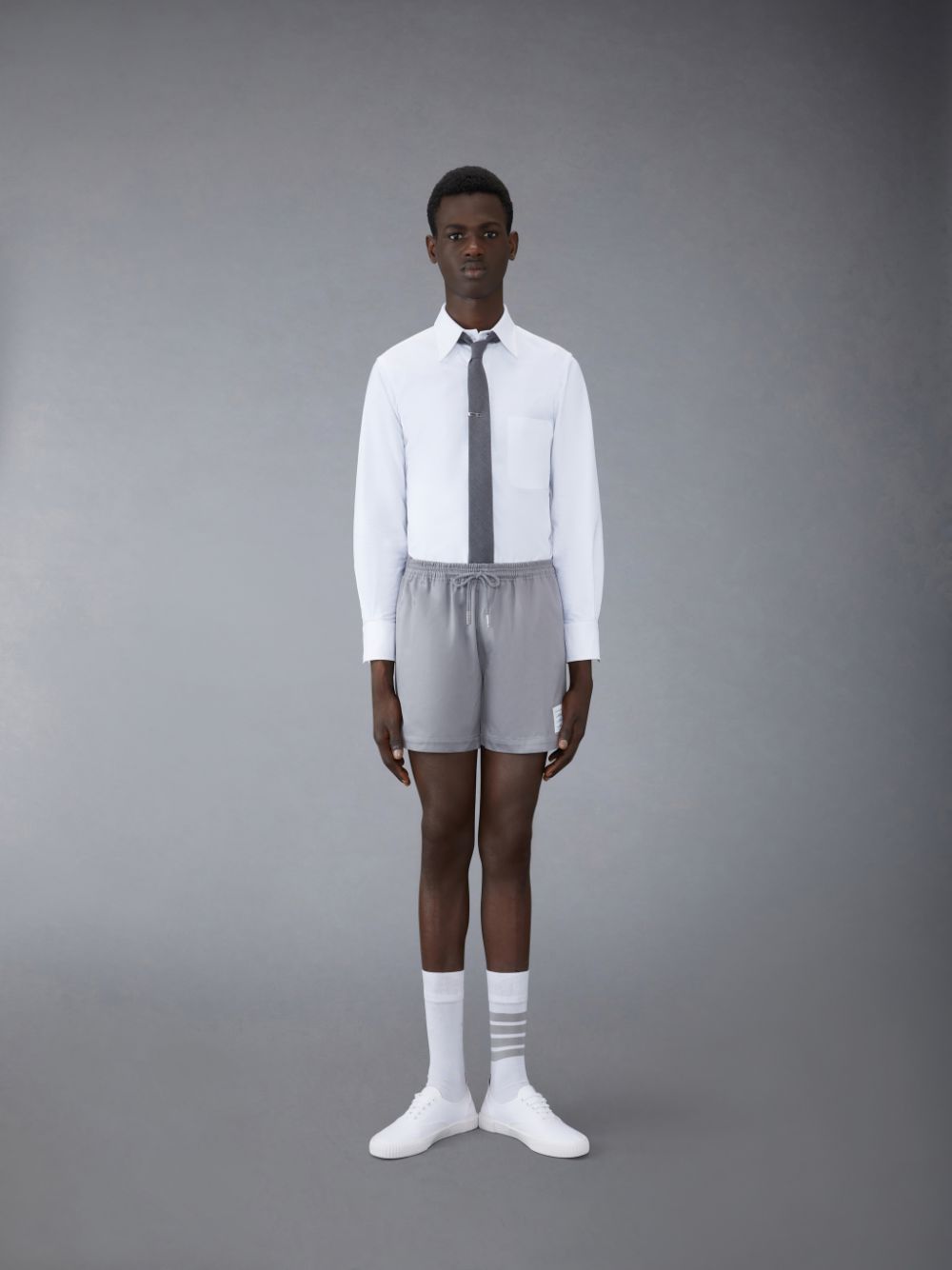 Calção Thom Browne Cotton Twill Drawstring Rugby Masculino Cinzentas | TES07O36904