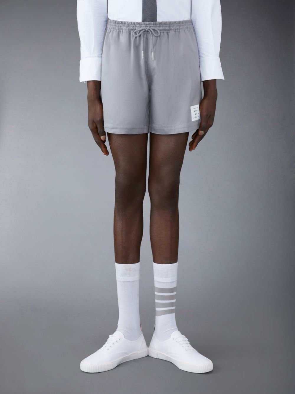 Calção Thom Browne Cotton Twill Drawstring Rugby Masculino Cinzentas | TES07O36904
