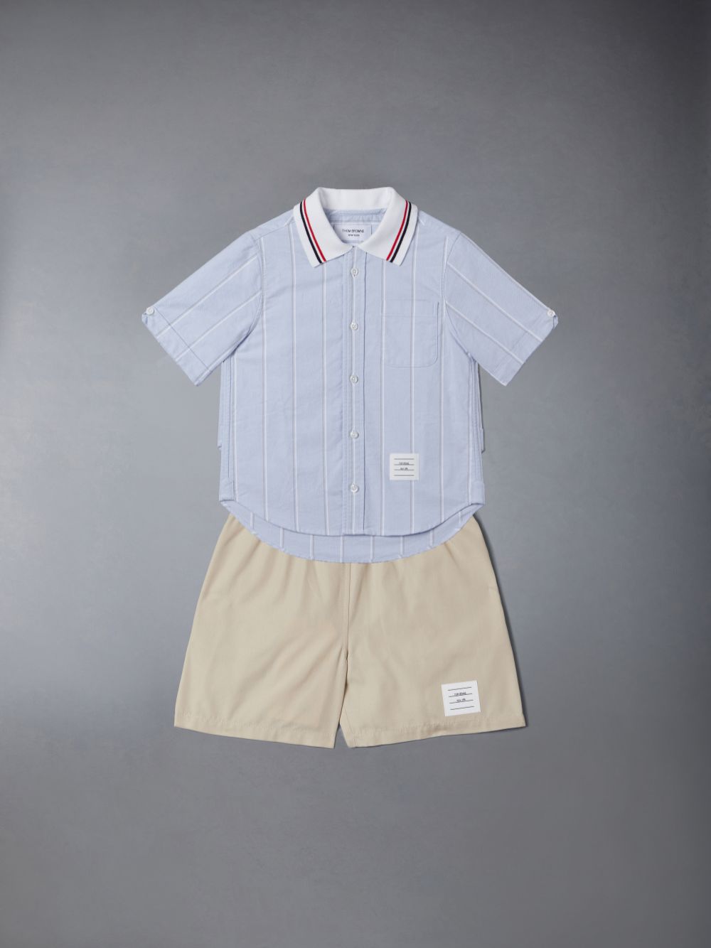 Calção Thom Browne Typewriter Rugby Menino Marrom | GCF81J56395