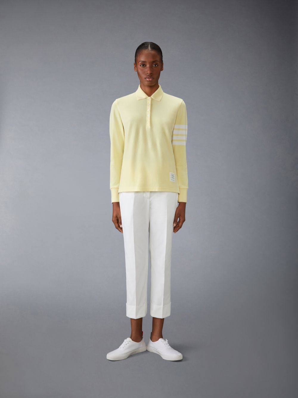 Camisa Polo Thom Browne 4-Bar long-sleeved Feminino Amarelas | SHR19B78092