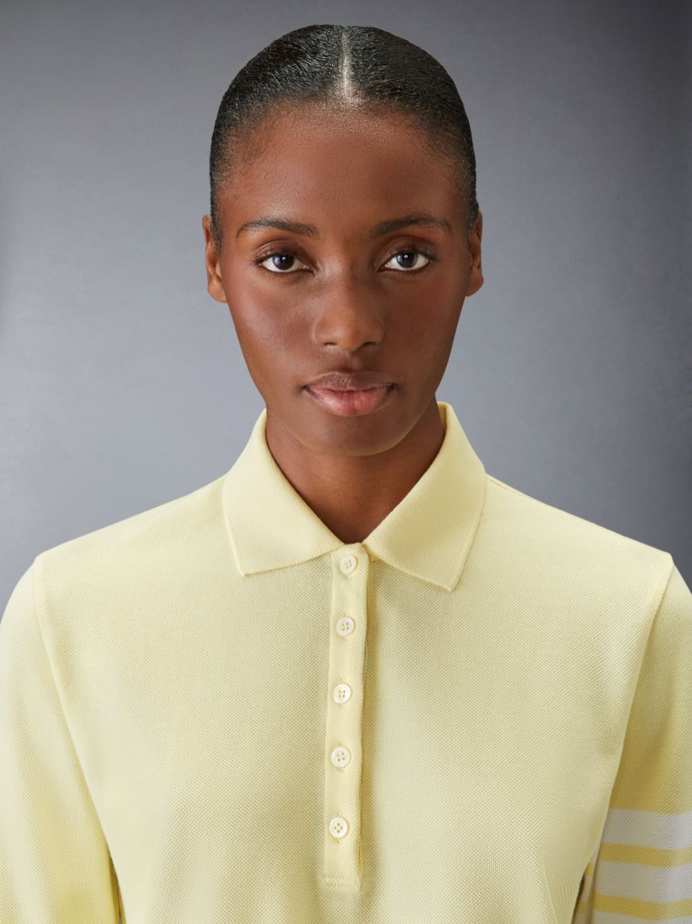 Camisa Polo Thom Browne 4-Bar long-sleeved Feminino Amarelas | SHR19B78092
