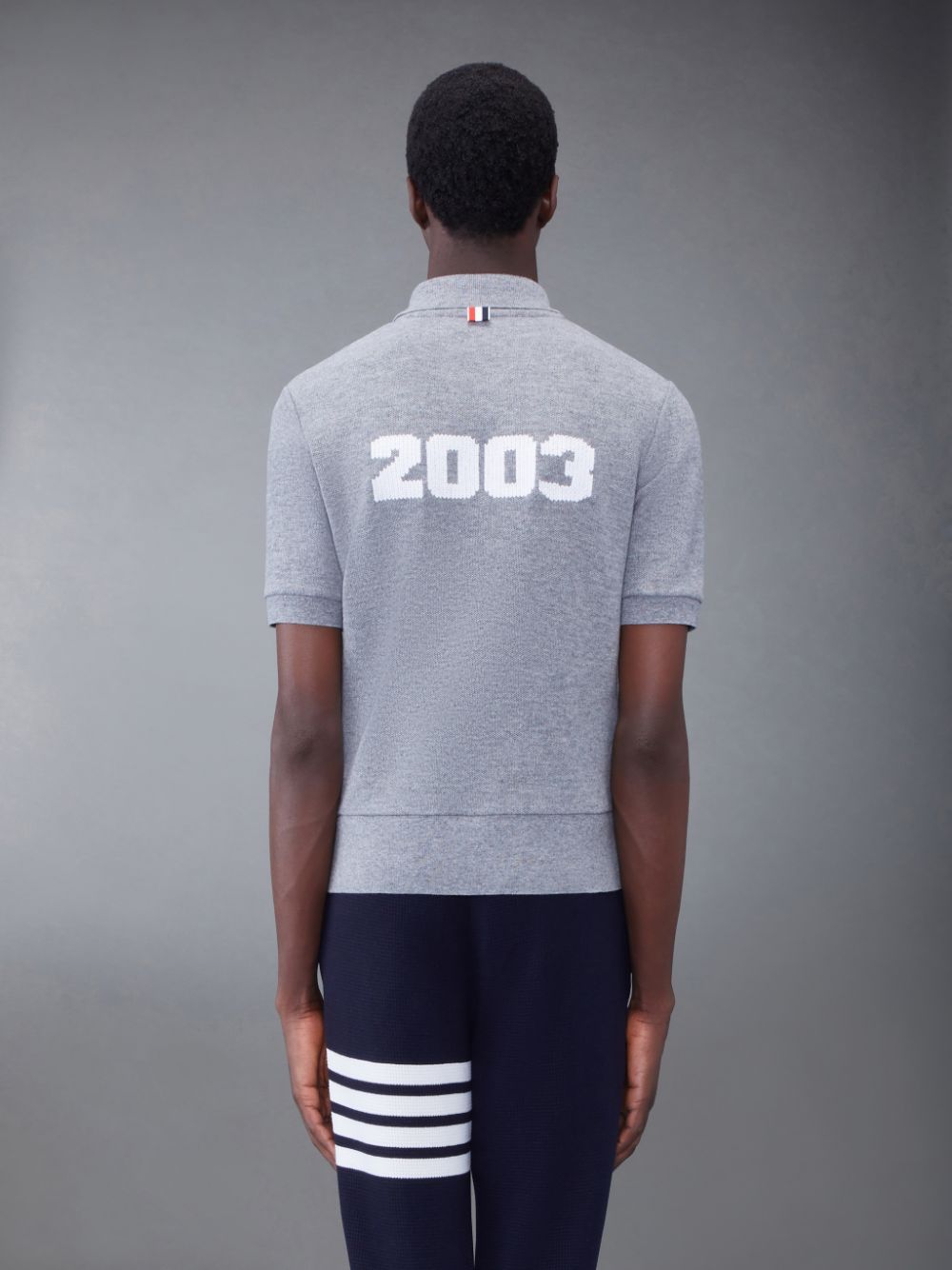 Camisa Polo Thom Browne CASHMERE PIQUE 2003 RIB CUFF Masculino Cinzentas | XQK16Q14706