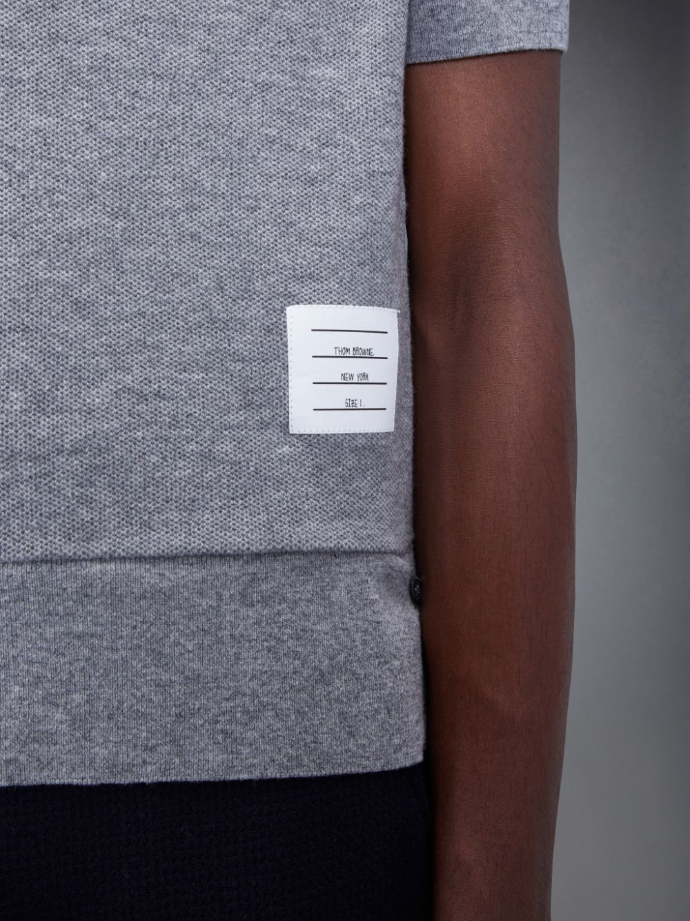 Camisa Polo Thom Browne CASHMERE PIQUE 2003 RIB CUFF Masculino Cinzentas | XQK16Q14706