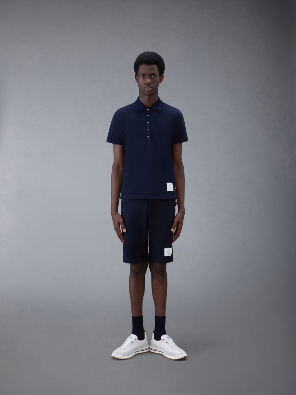 Camisa Polo Thom Browne Classic Pique Stripe Relaxed Masculino Azuis | STN39R99041