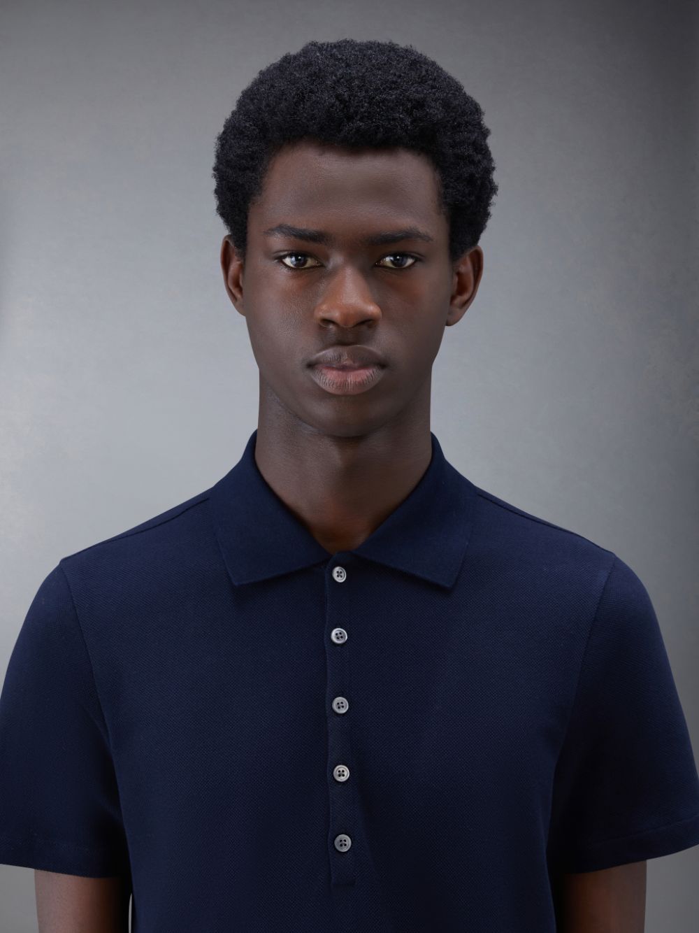 Camisa Polo Thom Browne Classic Pique Stripe Relaxed Masculino Azuis | STN39R99041