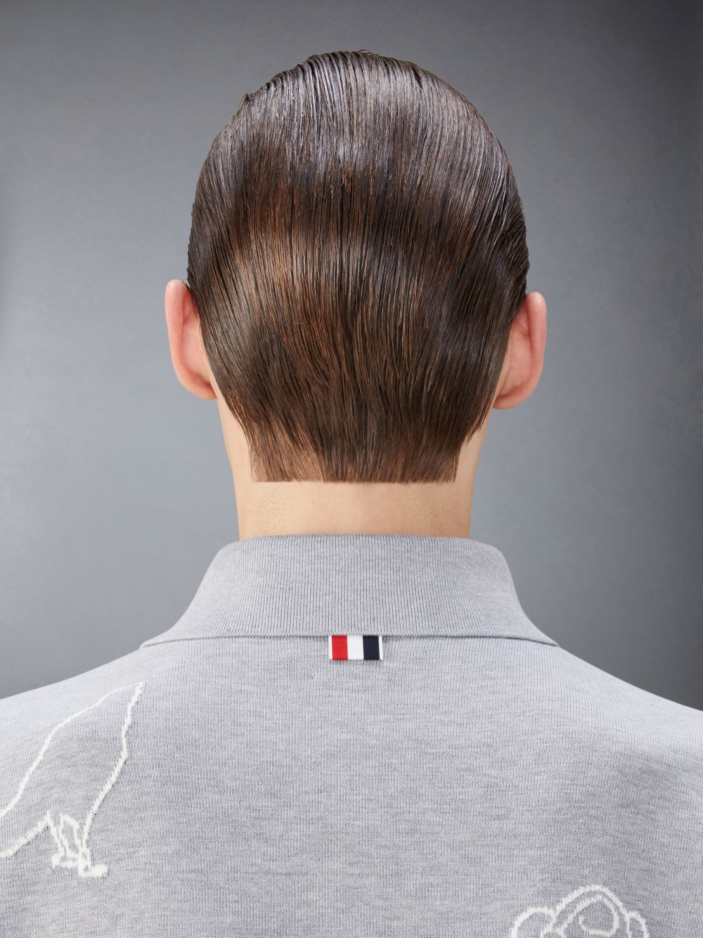 Camisa Polo Thom Browne Funmix Cotton 4-Bar Rose and Raven Masculino Azuis | FXN05X23369