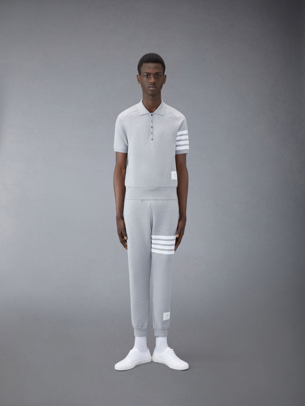 Camisa Polo Thom Browne Ottoman 4-Bar Saddle Sleeve Masculino Cinzentas | DQX71O18912