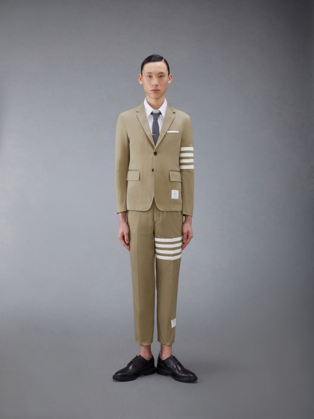 Camisas Thom Browne Oxford 4-Bar Short Sleeve Masculino Branco | HEI20A74190