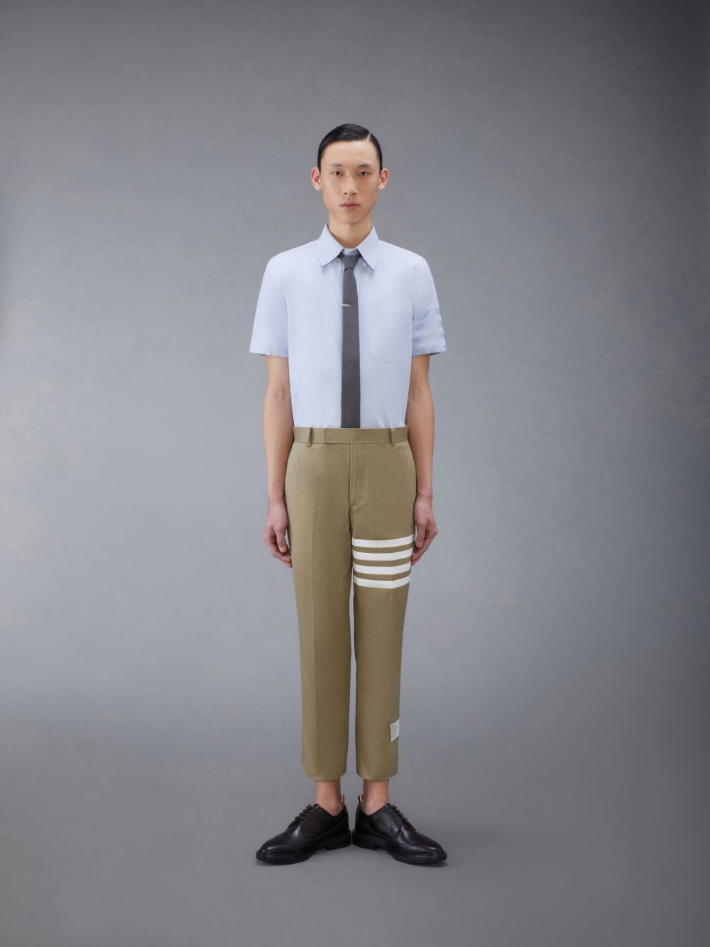 Camisas Thom Browne Oxford 4-Bar Short Sleeve Masculino Azuis | UUI18D22898
