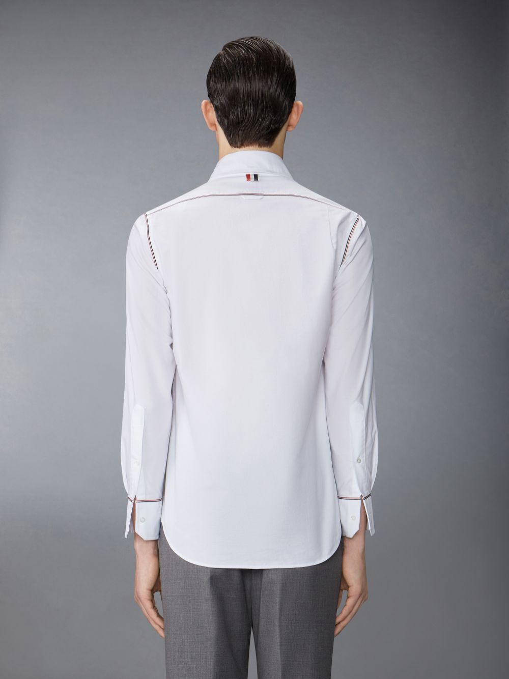 Camisas Thom Browne Oxford Grosgrain Framing Masculino Branco | TQB65B88106