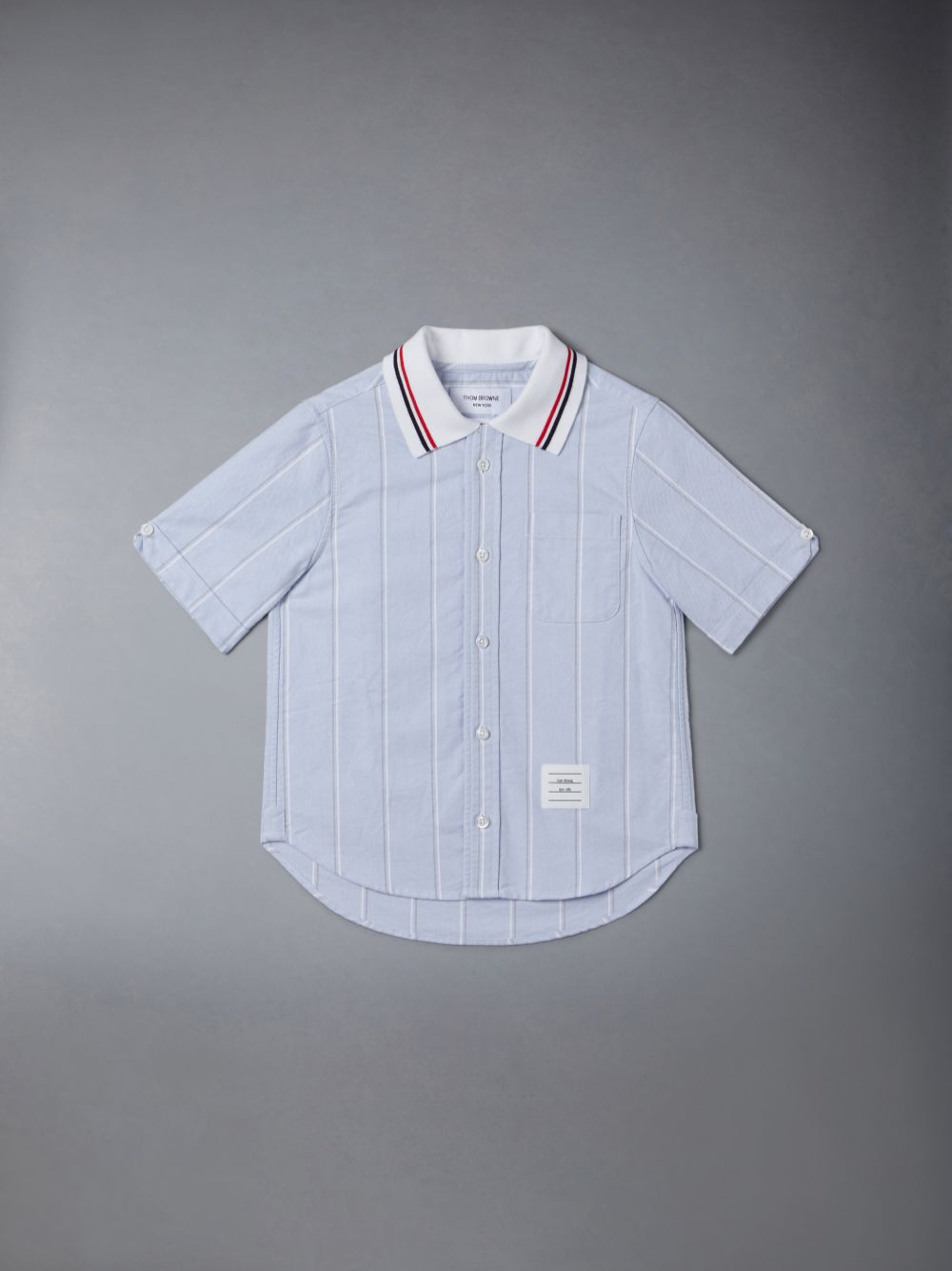 Camisas Thom Browne Stripe Oxford Polo Menino Azuis | TGW15J49560