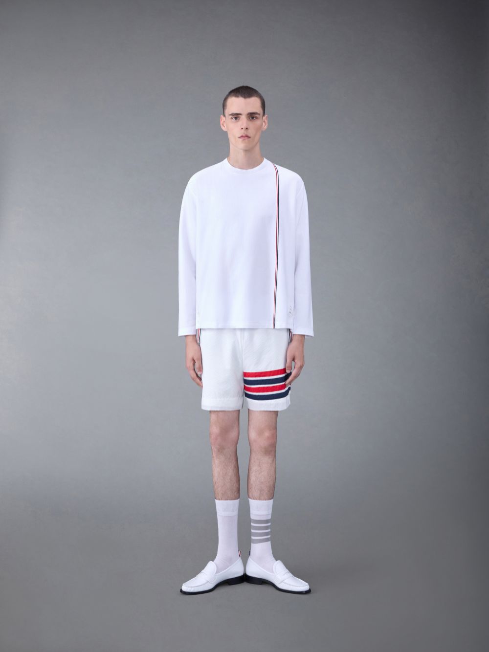 Camiseta Thom Browne Jersey Oversized Masculino Branco | NTV46Q97557