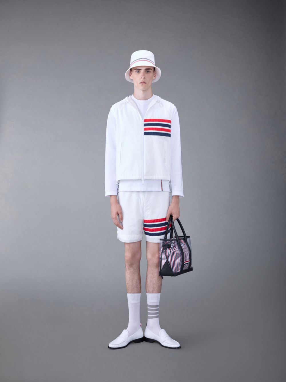 Camiseta Thom Browne Jersey Oversized Masculino Branco | NTV46Q97557