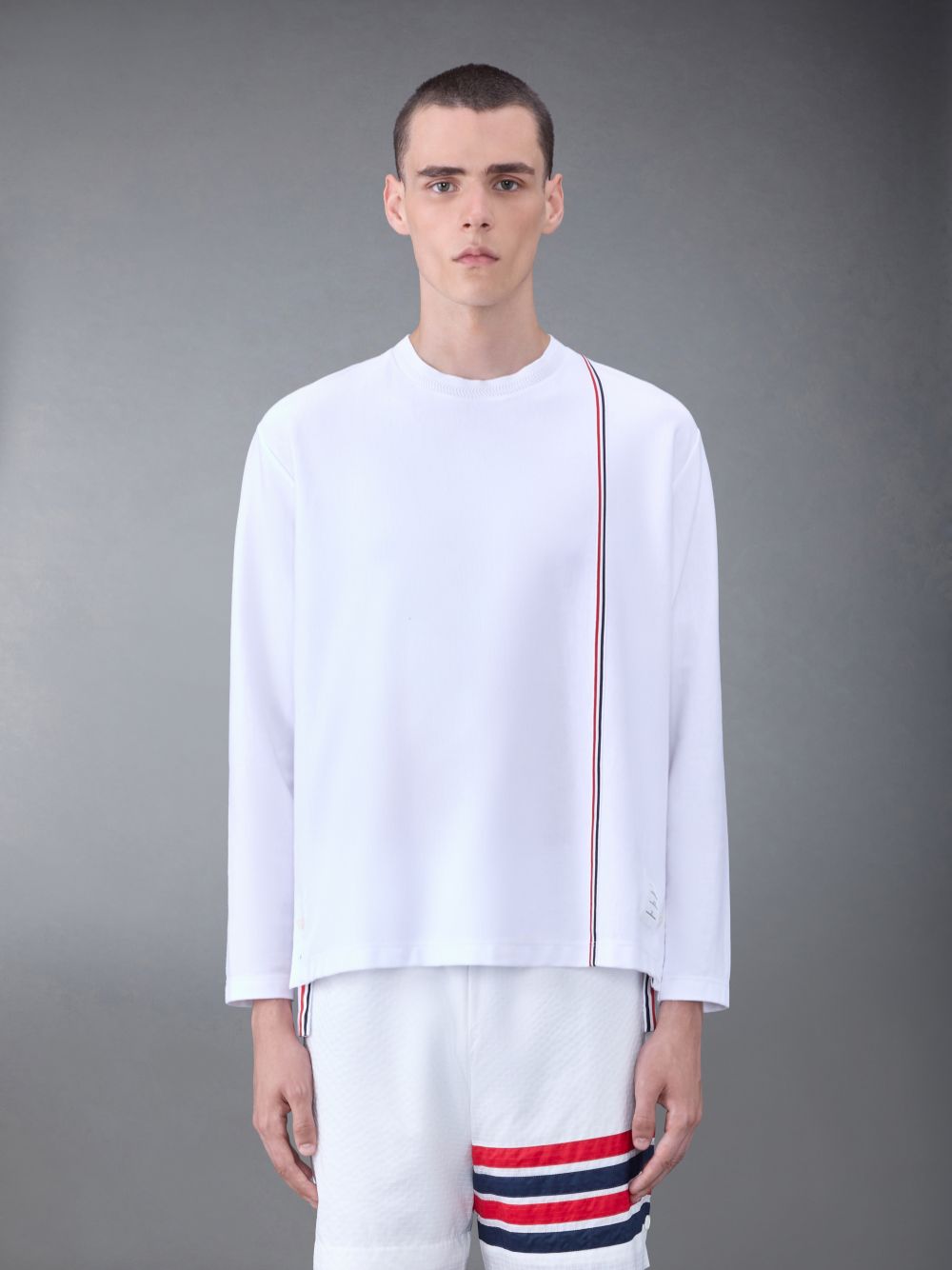 Camiseta Thom Browne Jersey Oversized Masculino Branco | NTV46Q97557
