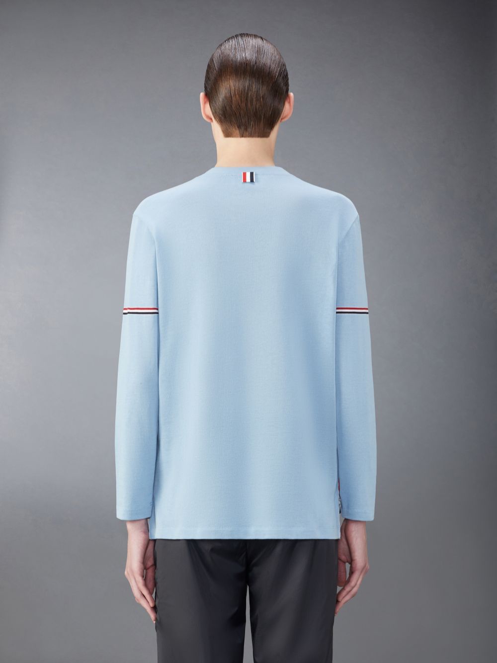 Camiseta Thom Browne Light Weight Cotton Stripe Masculino Azuis | TYW36E92357