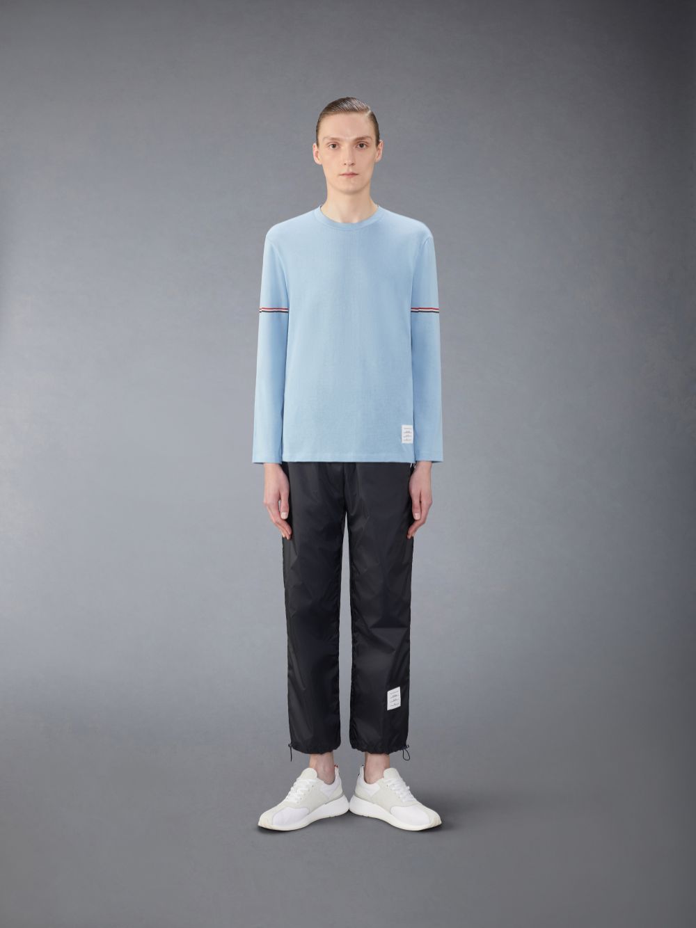 Camiseta Thom Browne Light Weight Cotton Stripe Masculino Azuis | TYW36E92357
