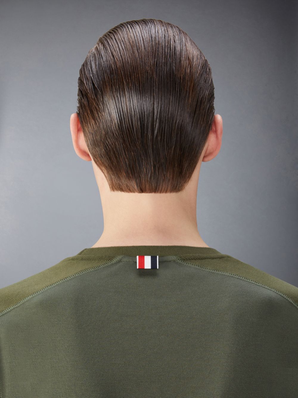 Camiseta Thom Browne Milano Cotton 4-Bar Masculino Verdes | ASD07A27039