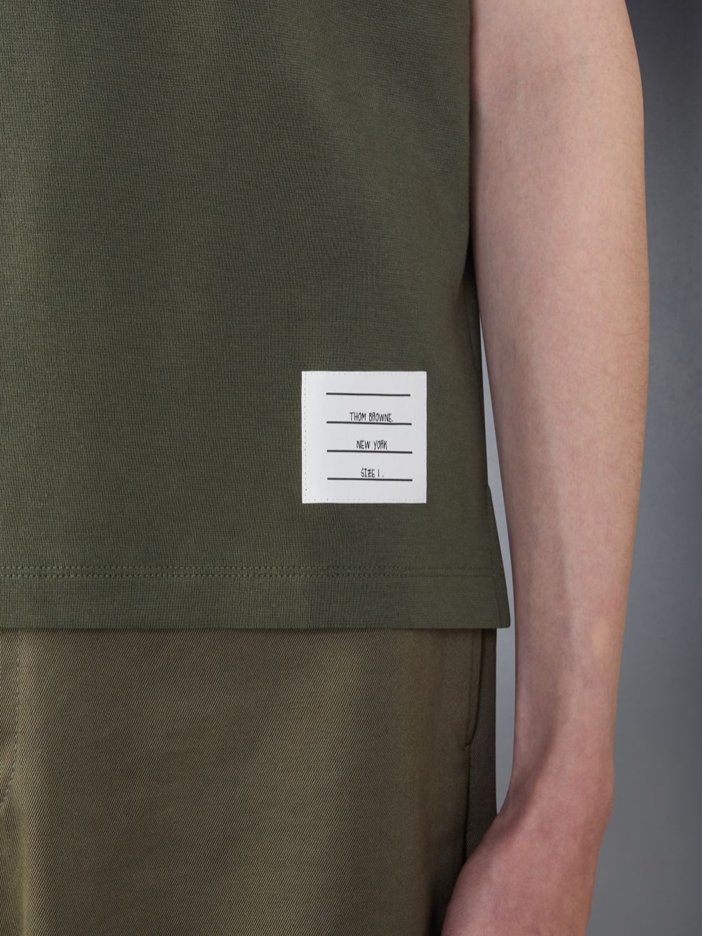 Camiseta Thom Browne Milano Cotton 4-Bar Masculino Verdes | ASD07A27039