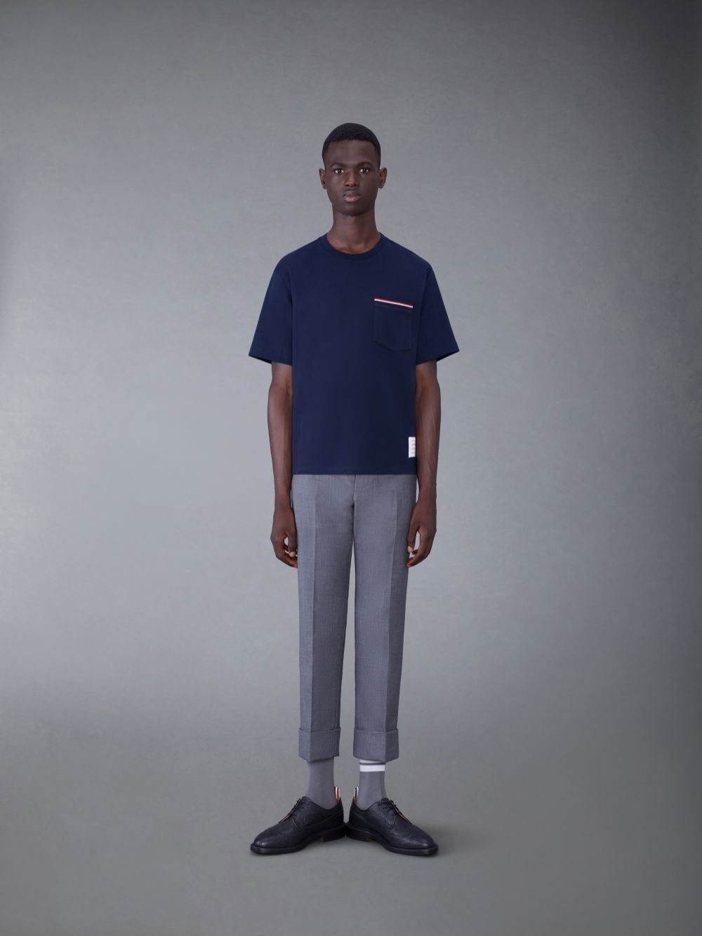 Camiseta Thom Browne Oversized Short Sleeve Pocket Masculino Azuis | WMU89X24306