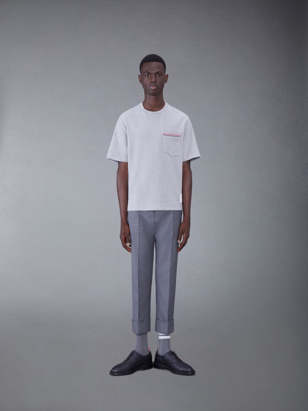 Camiseta Thom Browne Oversized Short Sleeve Pocket Masculino Cinzentas | TLP91O93873