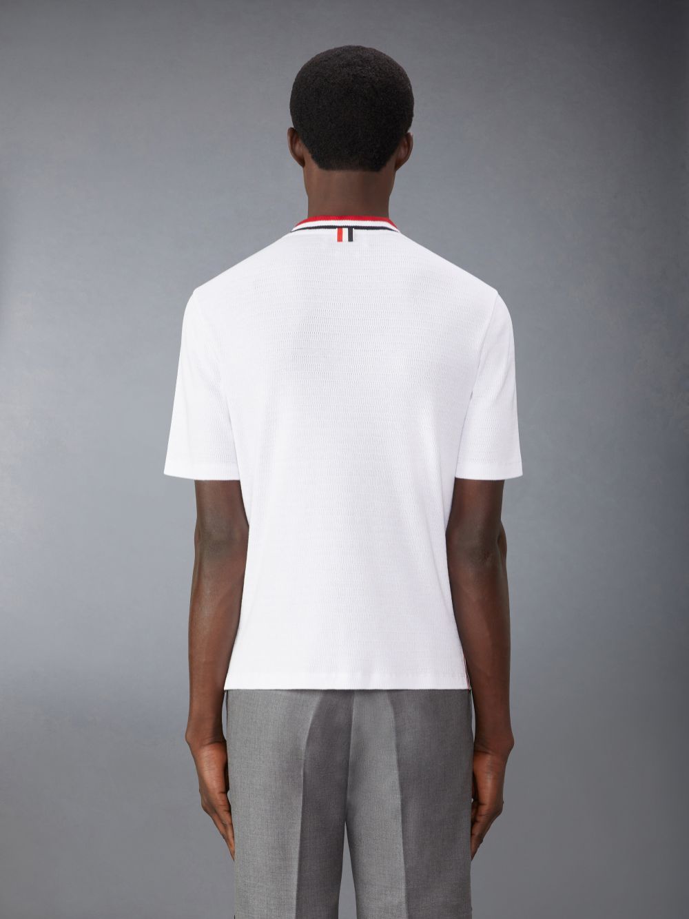 Camiseta Thom Browne Pointelle Cotton Masculino Branco | CLR22C37385
