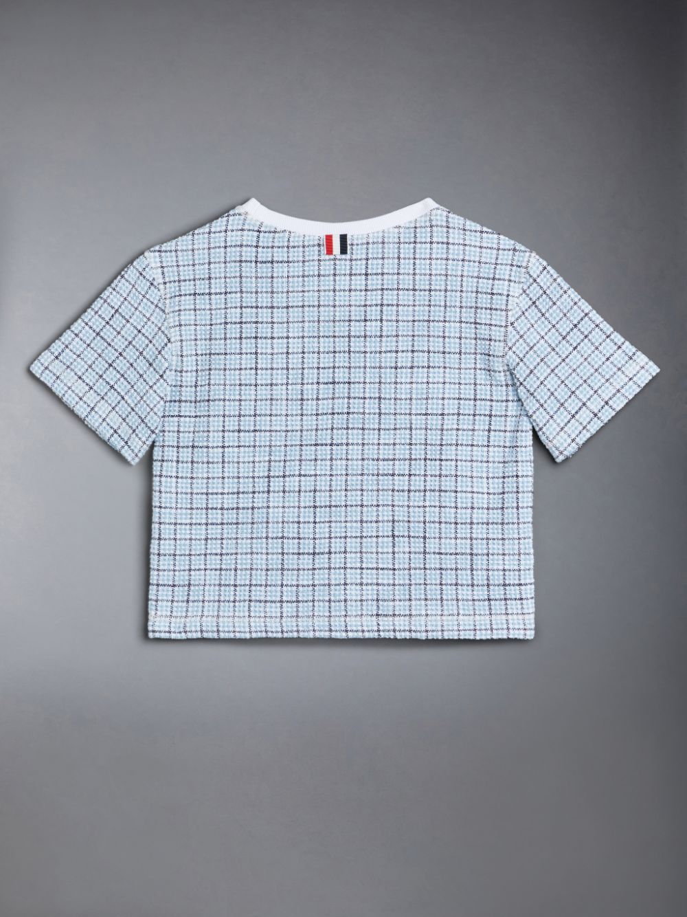 Camiseta Thom Browne Tweed Jersey Boxy Menino Azuis | ZII64S76708
