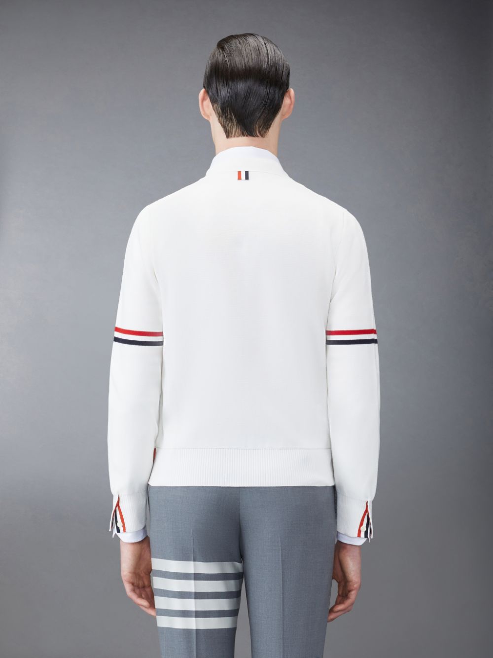 Cardigan Thom Browne Cotton Milano V-Neck Masculino Branco | TZT60A14157